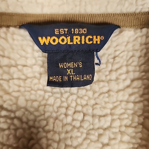 VTG Woolrich Women's XL Corduroy Sherpa Collar Jacket Button Front Pockets - Picture 3 of 10